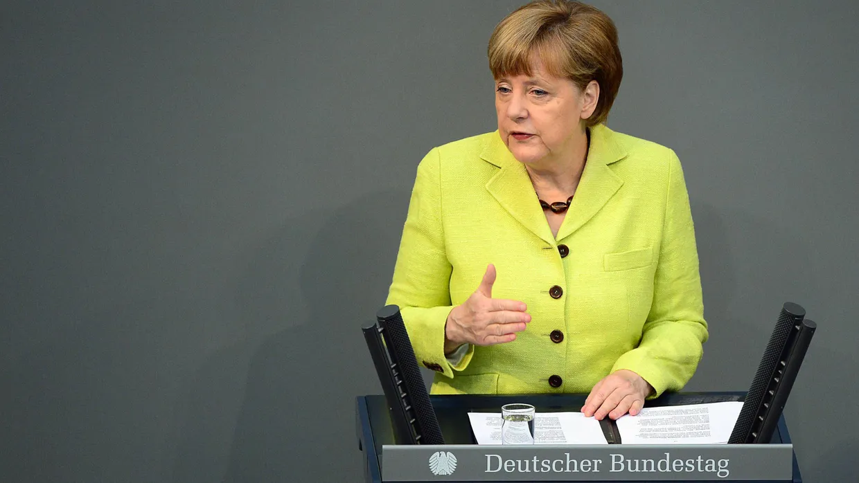 Angela Merkel am Donnerstag bei der Regierungserklärung im Bundestag.