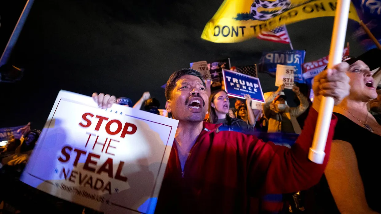 Aufgebrachte Demonstranten in North Las Vegas, Nevada.