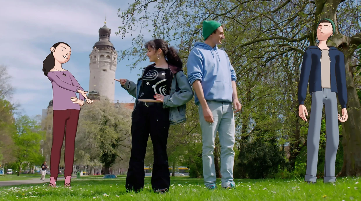 Die beiden Moderatoren mit ihren Avataren