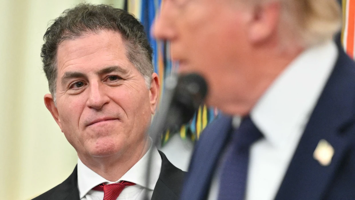 Geschäftsmänner unter sich: Dell-Chef Michael Dell (l.) und US-Präsident Donald Trump.