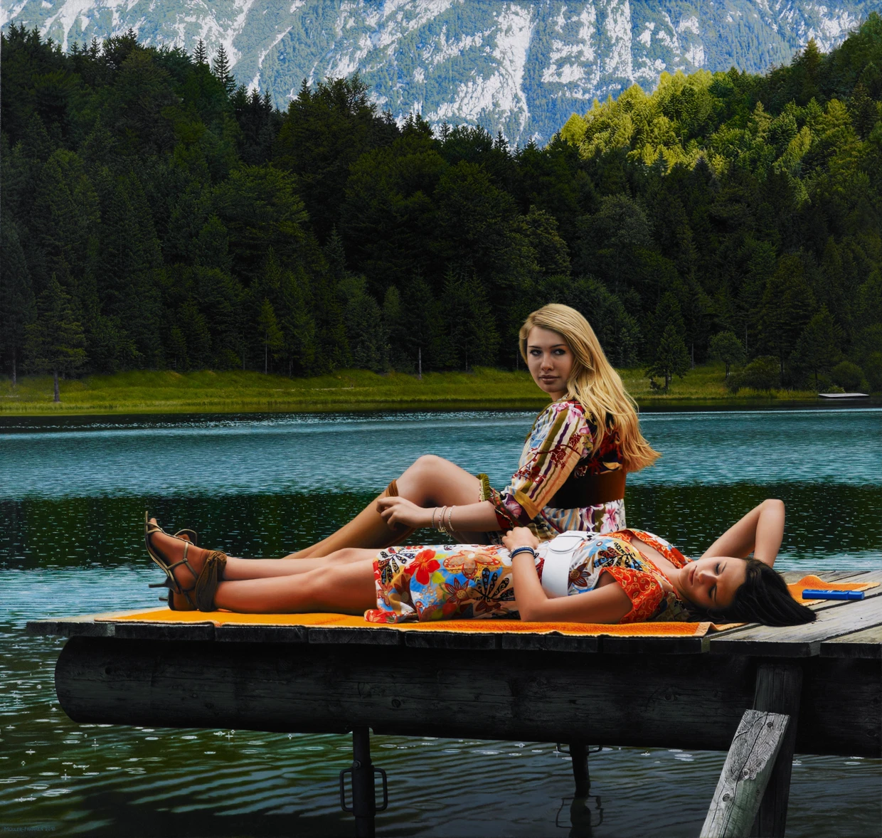 Fotografisch anmutendes Alpenpanorama: Johannes Müller-Frankens „Ferchensee“, 2010