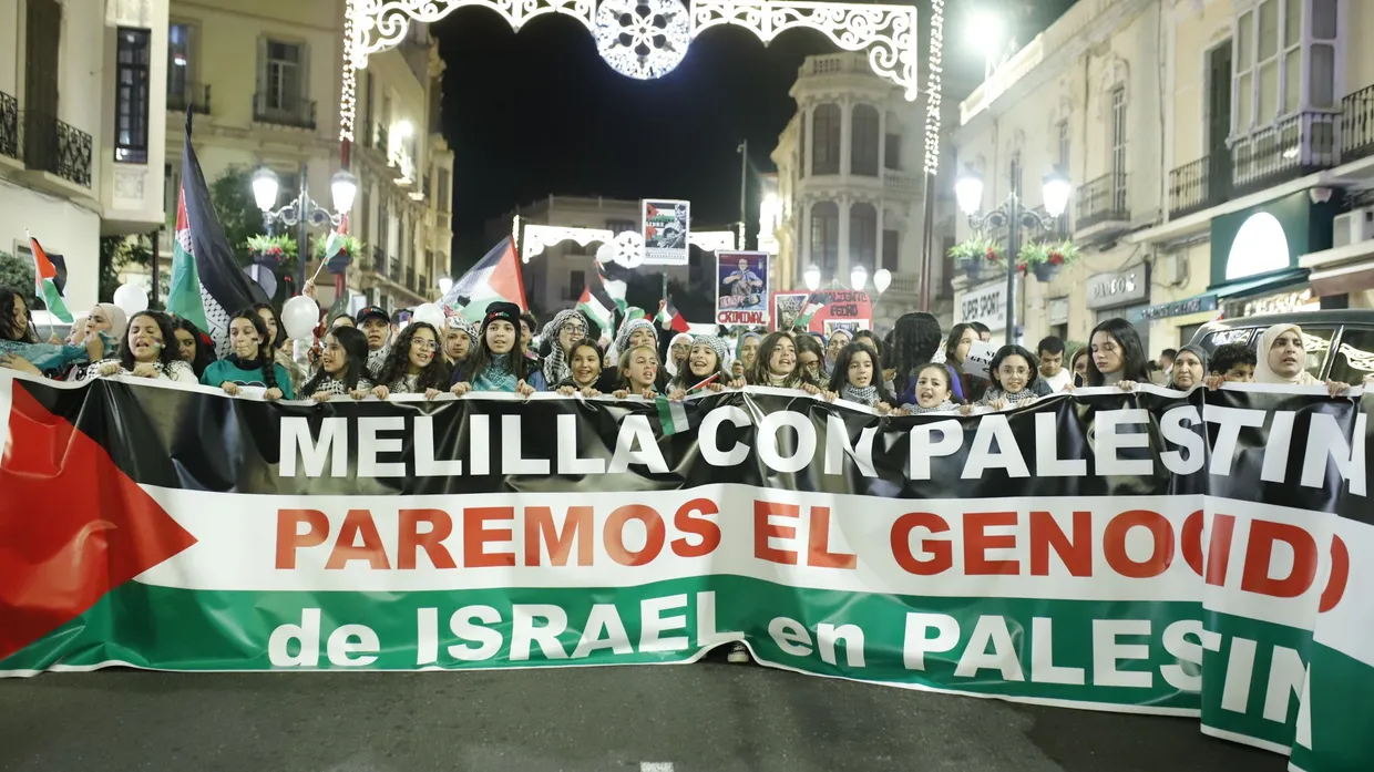 Eine Demonstration in Solidarität mit Palästina Ende November in Melilla