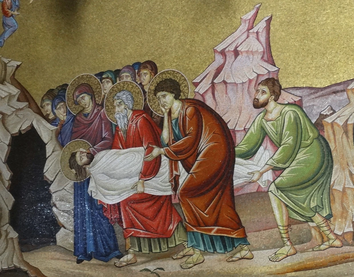 Jesus wird beigesetzt.