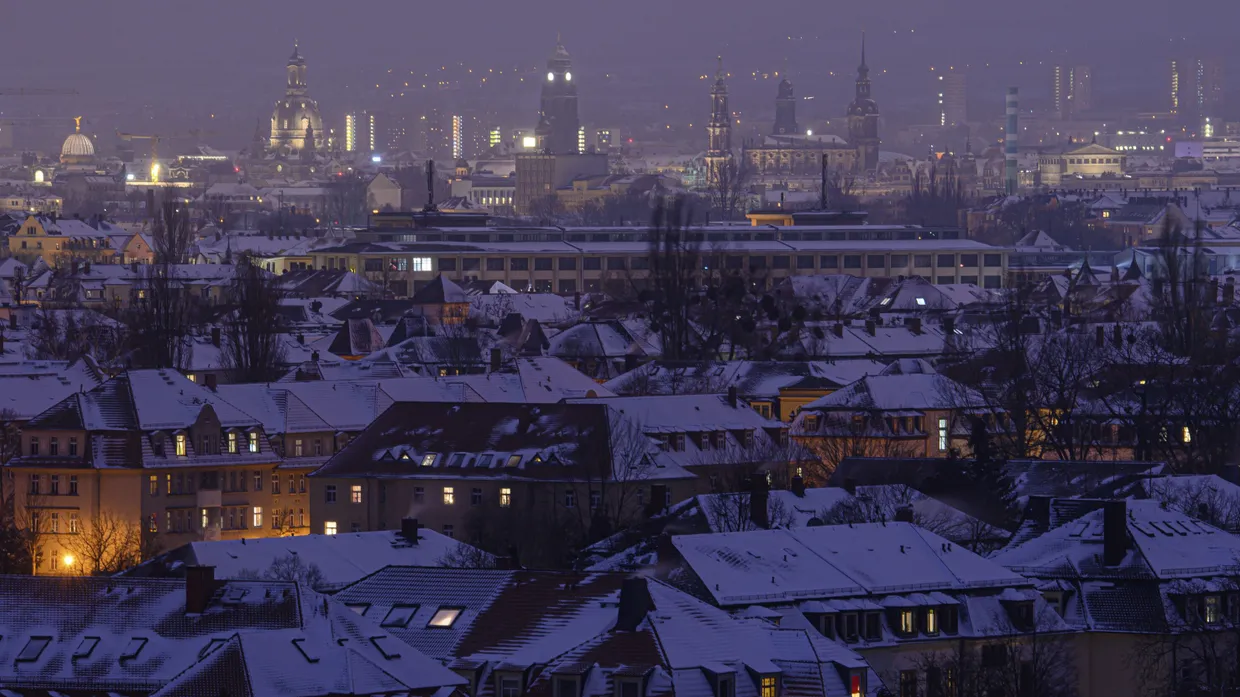 Winterwetter in Dresden.