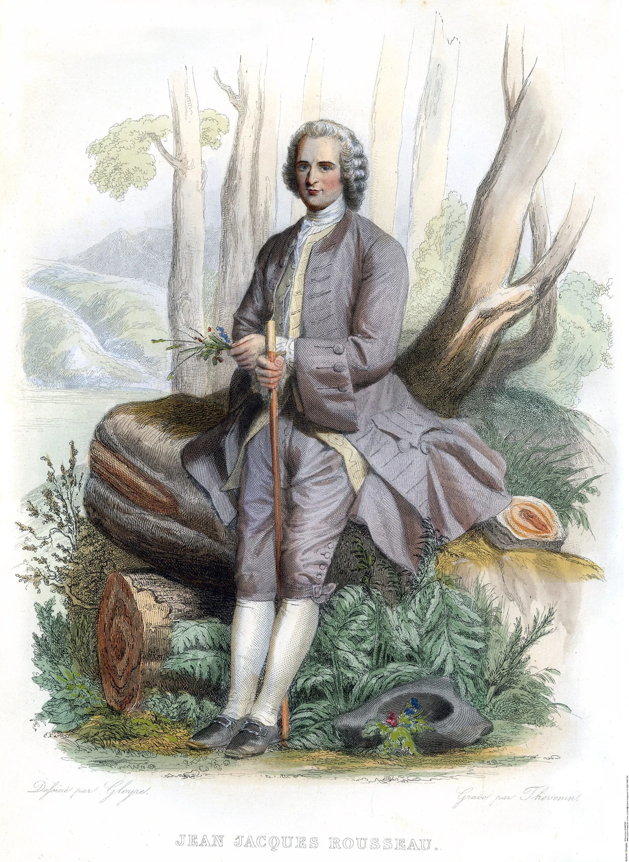  Jean-Jacques Rousseau in einer zeitgenössischen Darstellung