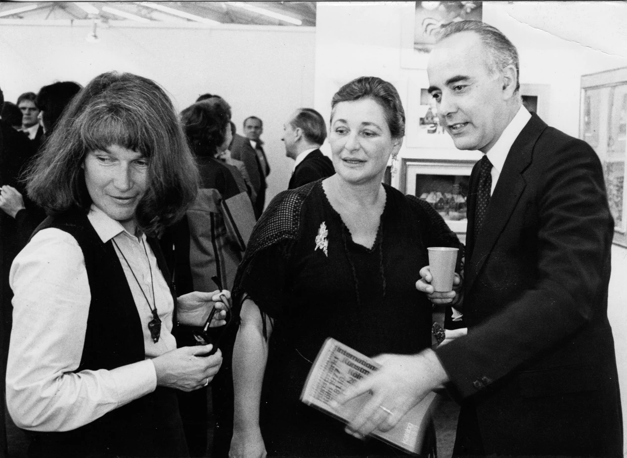  Charlotte Zander (Mitte) mit dem damaligen Wirtschaftsminister Hans Friedrichs