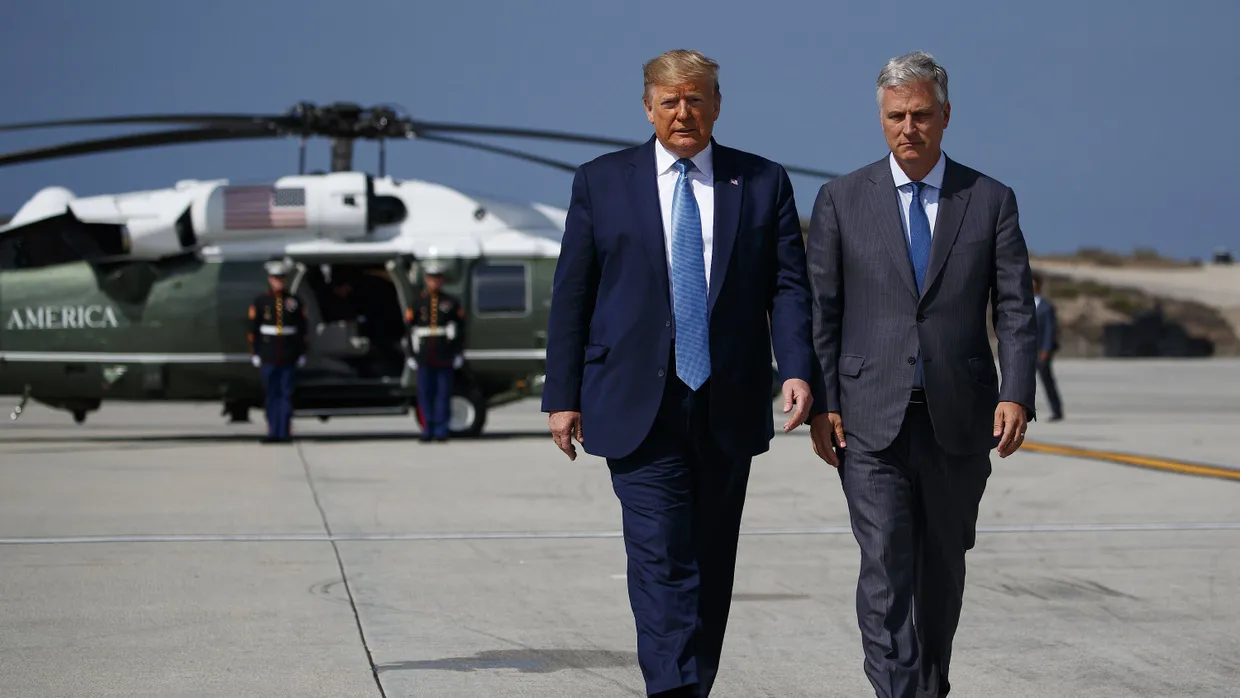Zwei für Amerika: Trump und O’Brien am Flughafen in Los Angeles