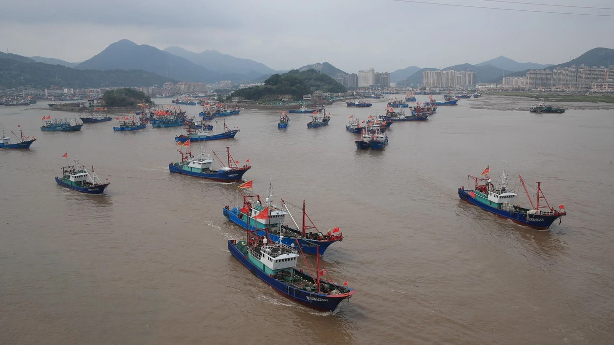Fischerboote verlassen den Hafen Shipu in der chinesischen Provinz Zhejiang. (Archivbild)