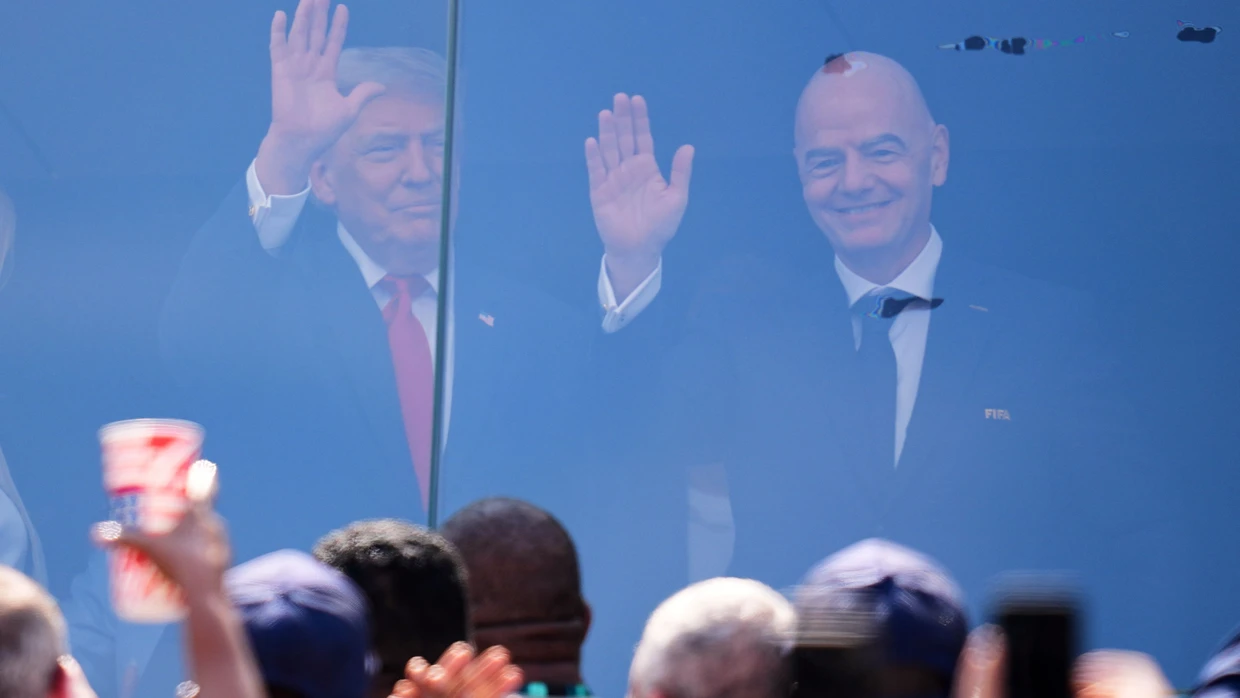Männer hinter Glas: US-Präsident Donald Trump und FIFA-Präsident Gianni Infantino während des WM-Finals