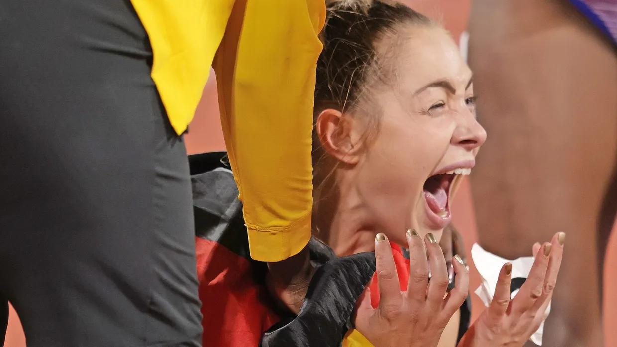 Ausgelassener Jubel: Sprinterin Gina Lückenkemper gewinnt EM-Gold.
