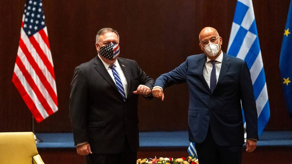 Der amerikanische Außenminister Mike Pompeo trifft am Montag in Thessaloniki den griechischen Außenminister Nikos Dendias
