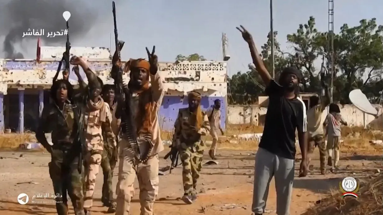Ein von der RSF veröffentlichtes Video von RSF-Kämpfern in der eroberten Stadt Al-Faschir
