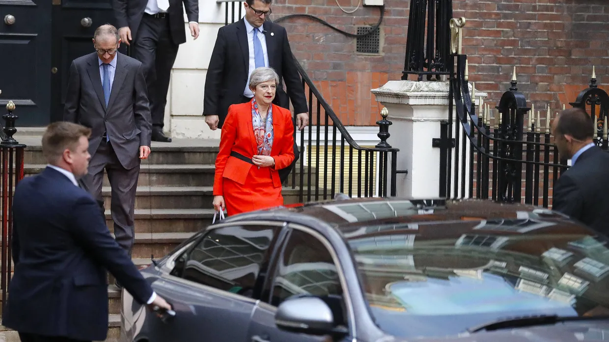 Theresa May am Freitagmorgen in London