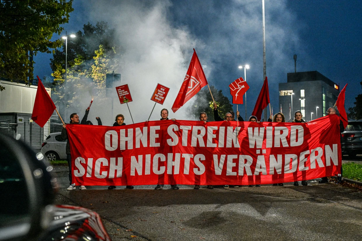 Mitarbeiterprotest bei Bosch in Waiblingen im September 2025.