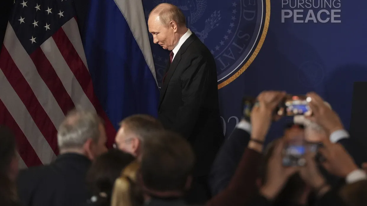 Wladimir Putin vergangenen Freitag beim Treffen mit US-Präsident Trump in Alaska.