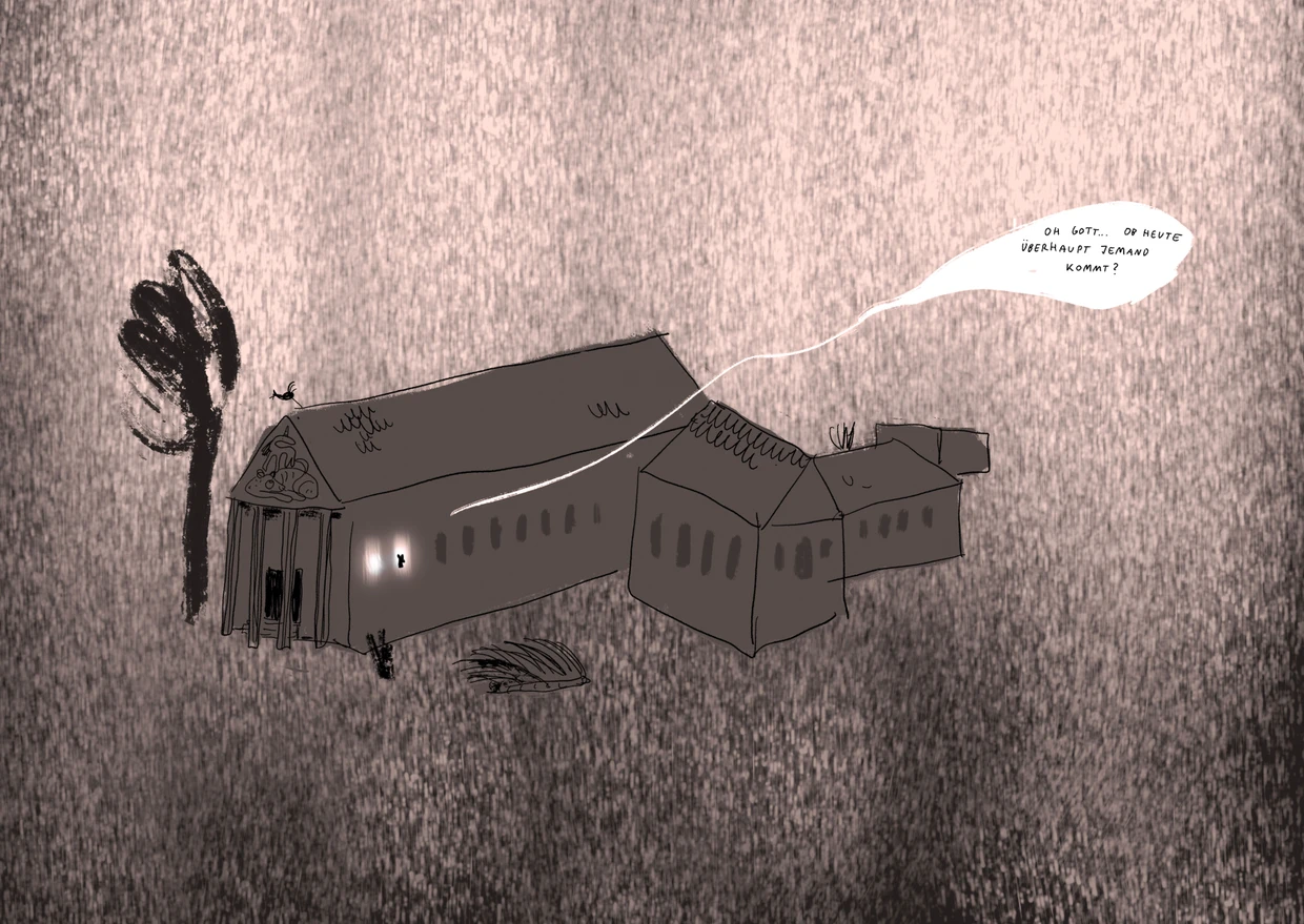  Doppelseite aus dem Comicteil von „Tiere richtig zeichnen“.