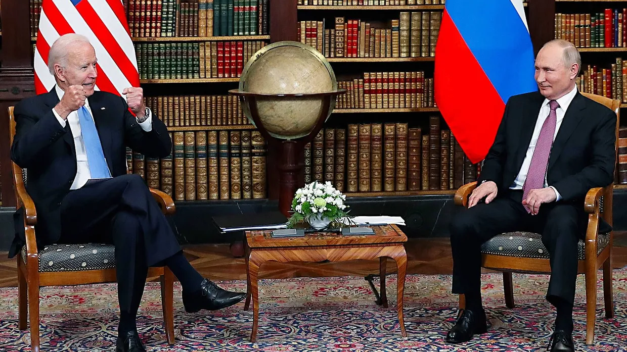 Biden und Putin während des Treffens in Genf