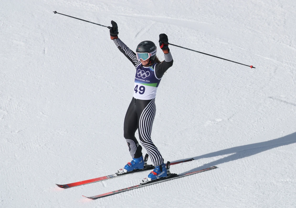 Sarah Schleper-Gaxiola am Sonntag beim Riesenslalom in Cortina d'Amepzzo.
