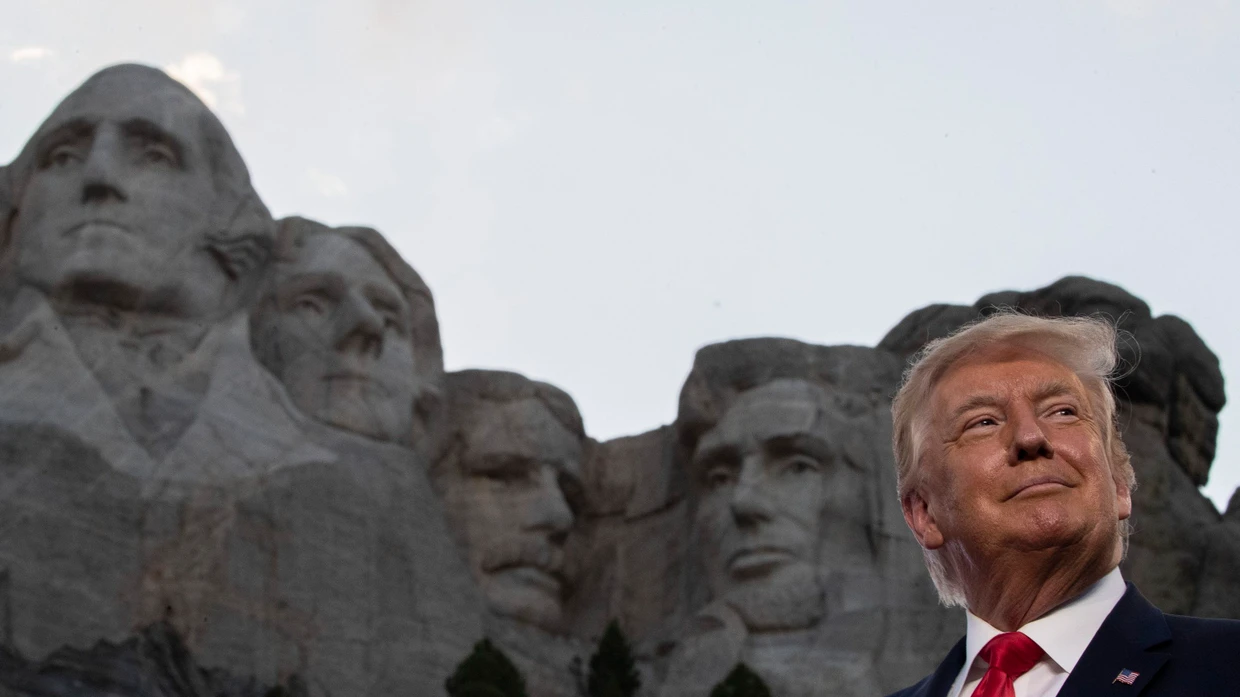 Donald Trump during the Fourth of July 2020 celebration at Mount Rushmore