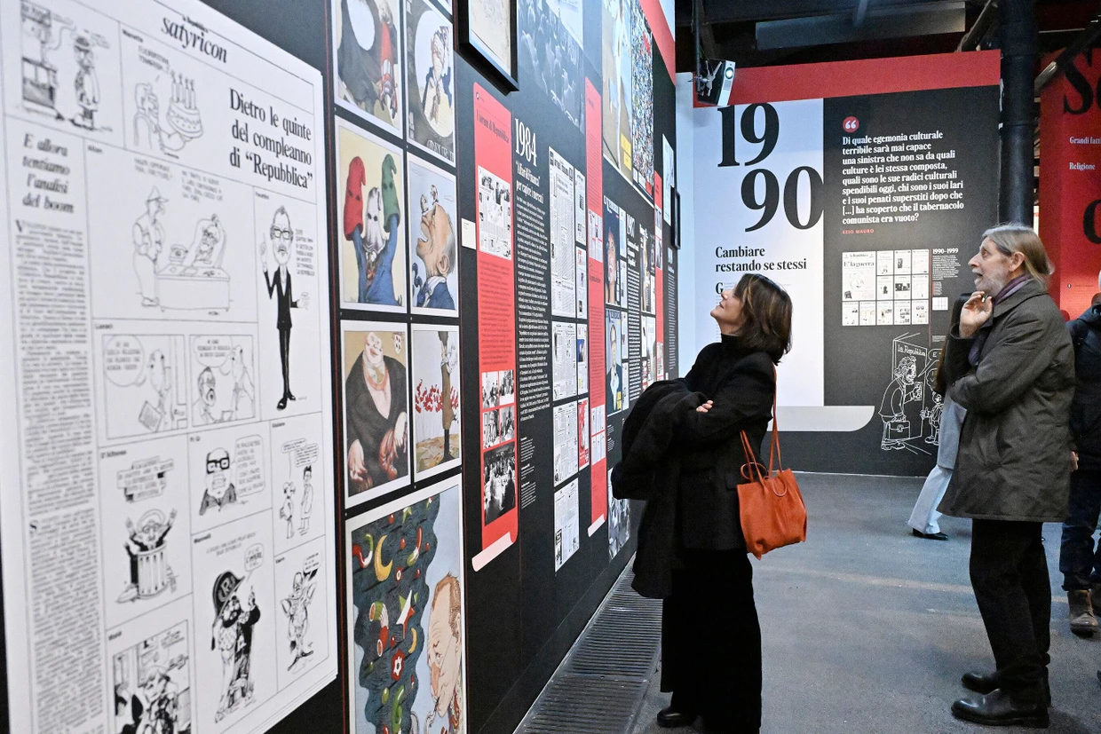 In der Ausstellung zum fünfzigjährigen Bestehen von „La Repubblica“ in Rom.
