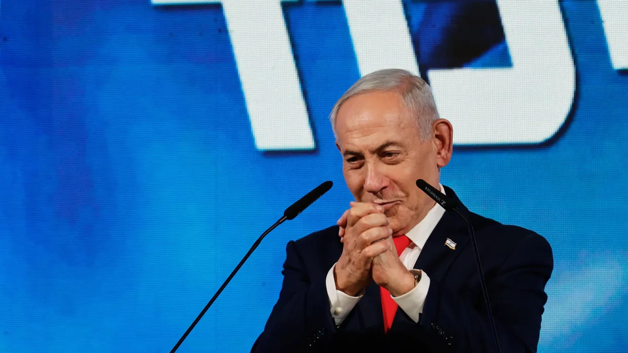 Der israelische Ministerpräsident Benjamin Netanjahu in der Wahlnacht in Jerusalem