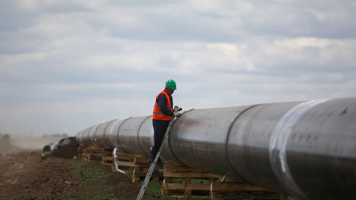 Arbeiten an einer Gaspipeline in Bulgarien Anfang Juni (Symbolbild)