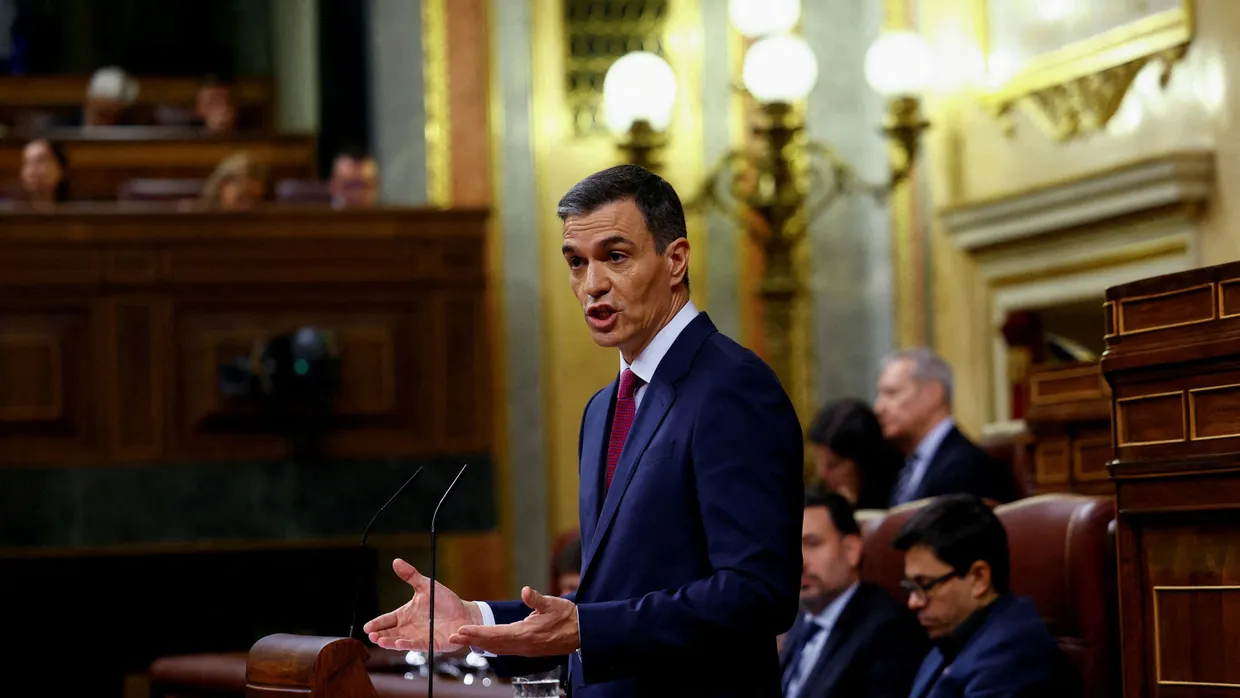 Ministerpräsident Pedro Sánchez am Mittwoch im spanischen Parlament in Madrid