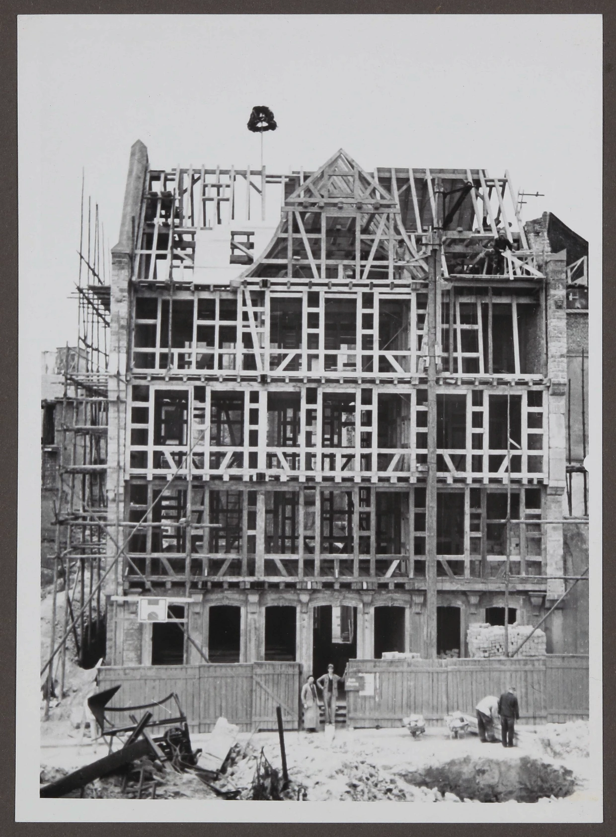 Richtfest während des Wiederaufbaus zwischen 1947 und 1951