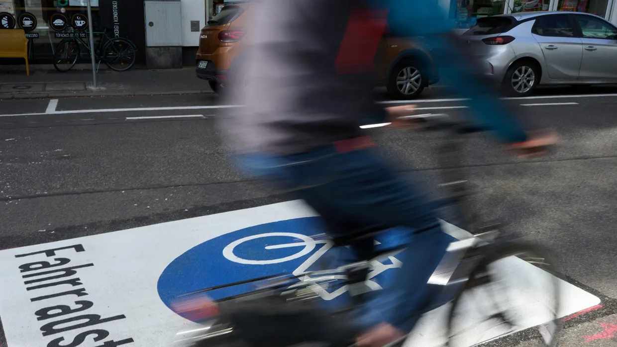 Viel Platz für Fahrräder: Fahrradstraße in Frankfurt