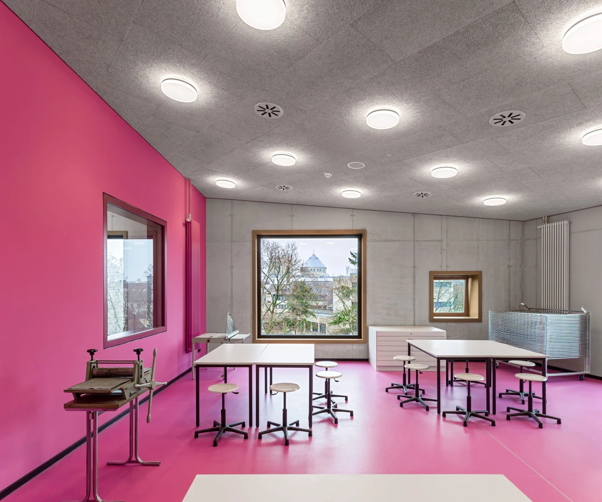 Innenansicht eines Neubaus der Bildungslandschaft Altstadt-Nord in Köln