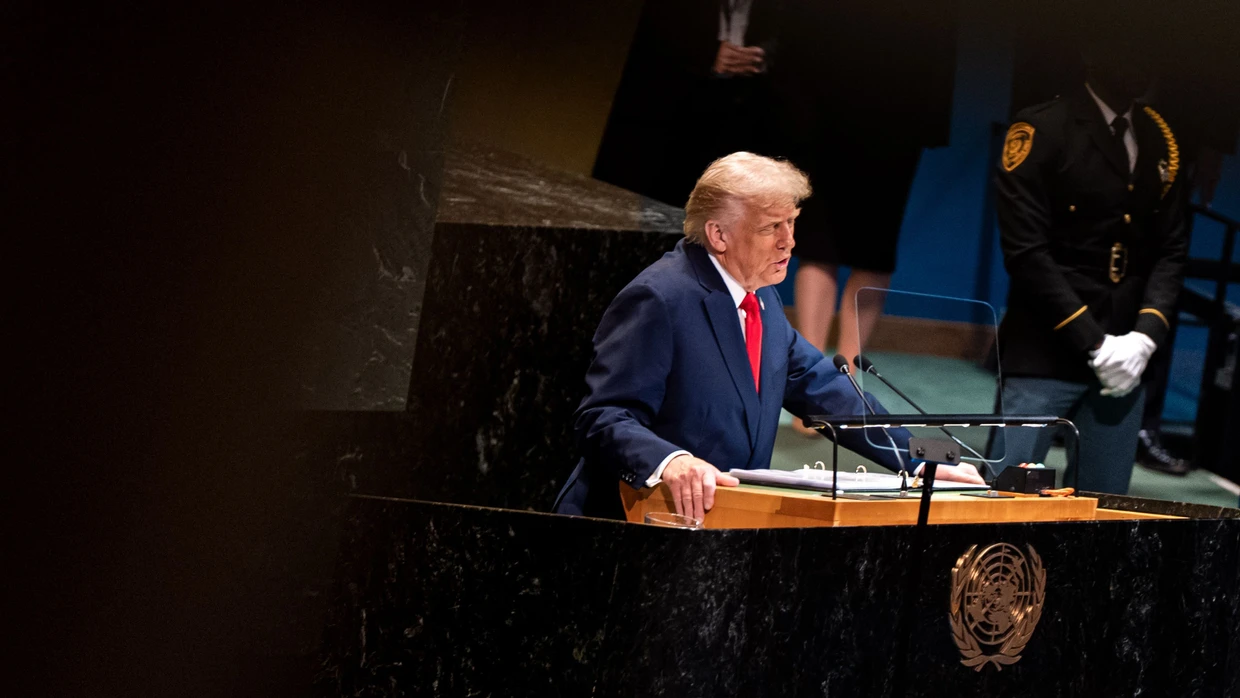US-Präsident Donald Trump spricht auf der 80. Sitzung der Generalversammlung der Vereinten Nationen im UN-Hauptquartier. (Archivbild)
