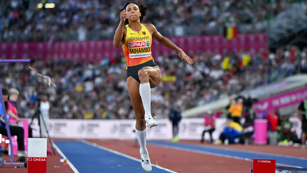 Weitspringerin Malaika Mihambo bei der Leichtathletik-Europameisterschaft in Birmingham
