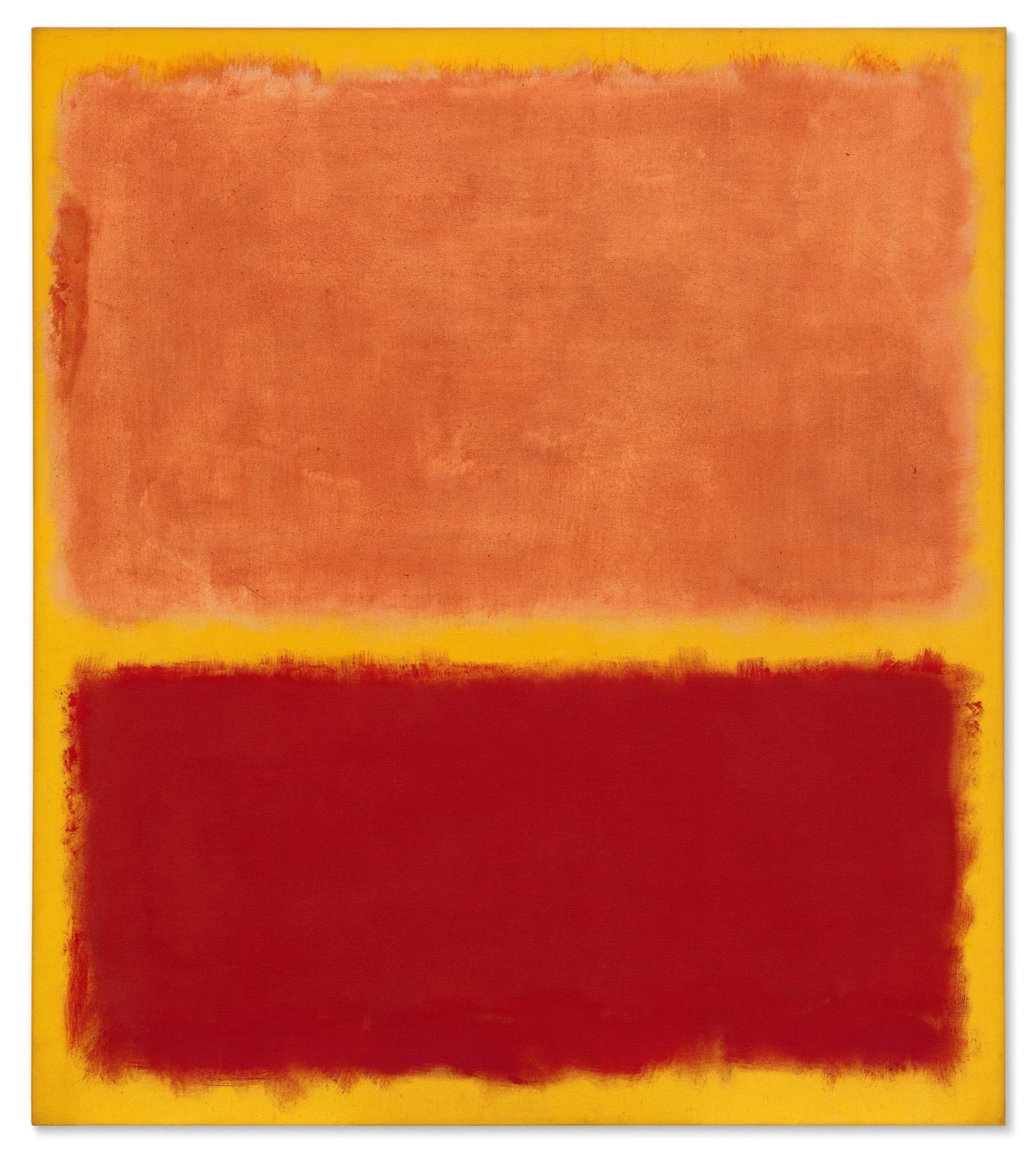  Mark Rothko, „No. 31 (Yellow Stripe)“, 1958, Öl auf Leinwand, 198,8 mal 175,9 Zentimeter; Zuschlag 53,5 Millionen Dollar (Taxe um 50 Millionen) am 17. November bei Christie’s in New York