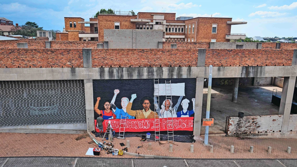 Protest durch Kunst: Wandgemälde des Südafrikaners Jakes Mbele in Johannesburg