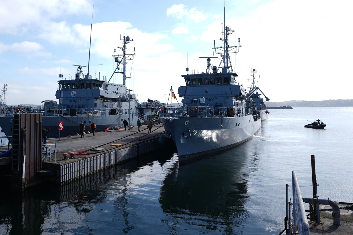 Minenjagdboote der Deutschen Marine am Donnerstag am Marinestützpunkt Kiel