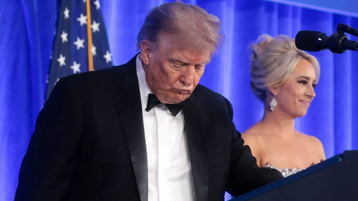 Der amerikanische Präsident Donald Trump spricht beim Galadinner der Hauptstadtpresse.