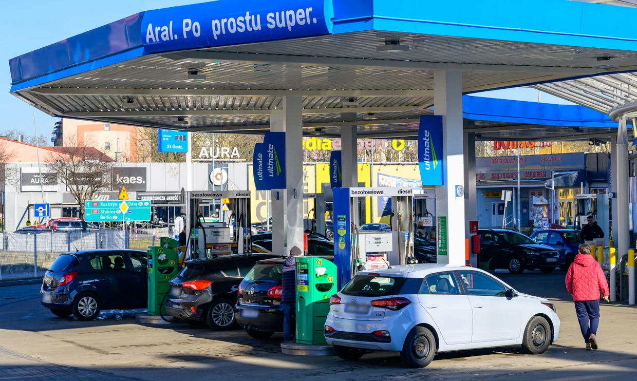 Der Tanktourismus boomt: Eine Tankstelle im polnischen Słubice.