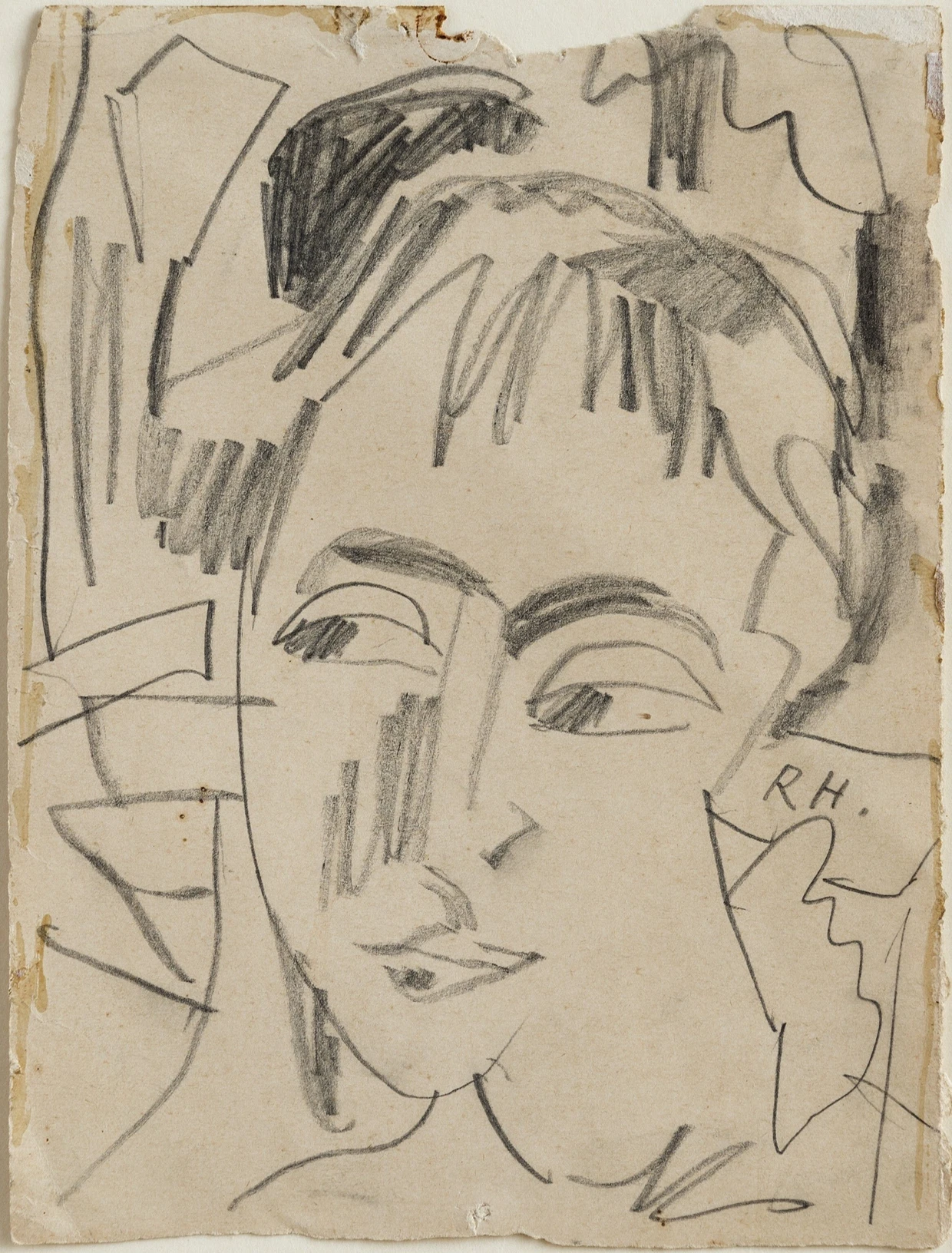 Bei Florian Sundheimer: Raoul Hausmann, „Portrait Hannah Höch“, um 1915, Bleistift auf Papier, 16,5 mal 12,3 Zentimeter