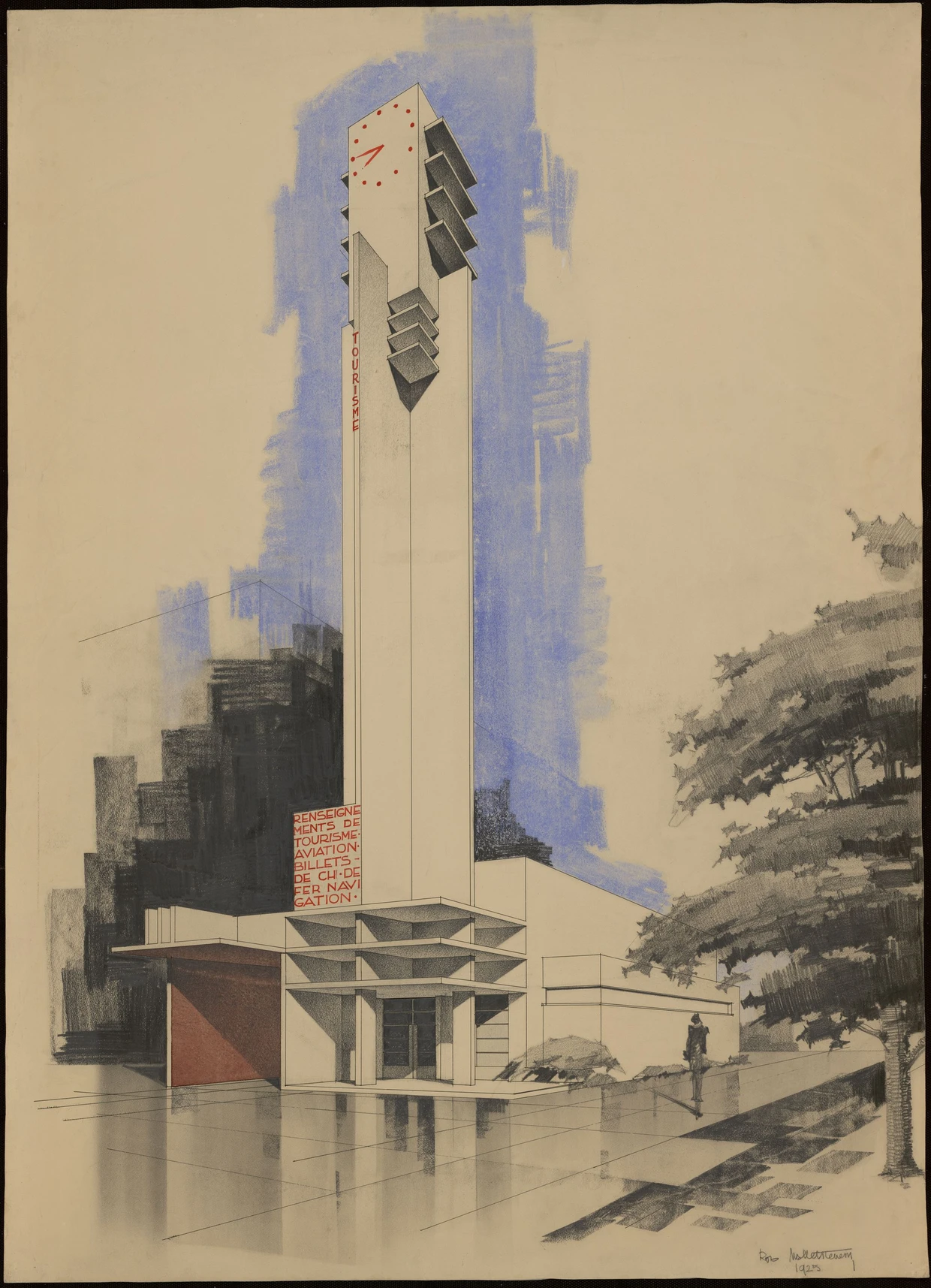 Der Informationsturm von Robert Mallet-Stevens. Der Architekt verkörperte den Stil geradezu exemplarisch, er war elegant, luxuriös, aber nicht gefällig, sondern unbedingt modern.