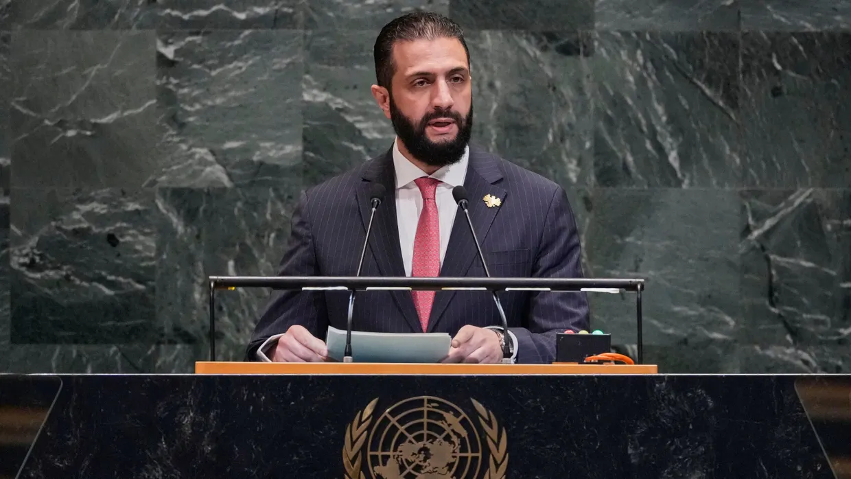 Syriens Interimspräsident Ahmed al-Scharaa spricht am 24. September vor der Generalversammlung der Vereinten Nationen