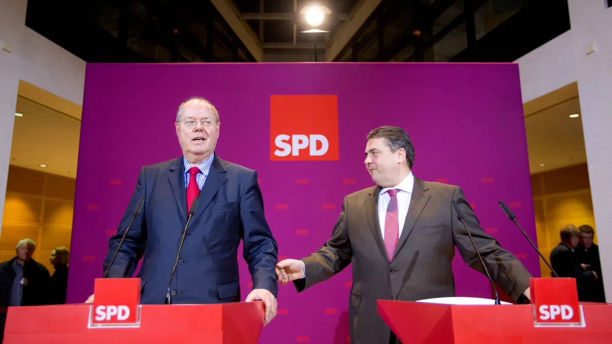 Kanzlerkandidat Peer Steinbrück, der nicht zum Programm passt, und der ideologisch flexible Parteivorsitzende Sigmar Gabriel