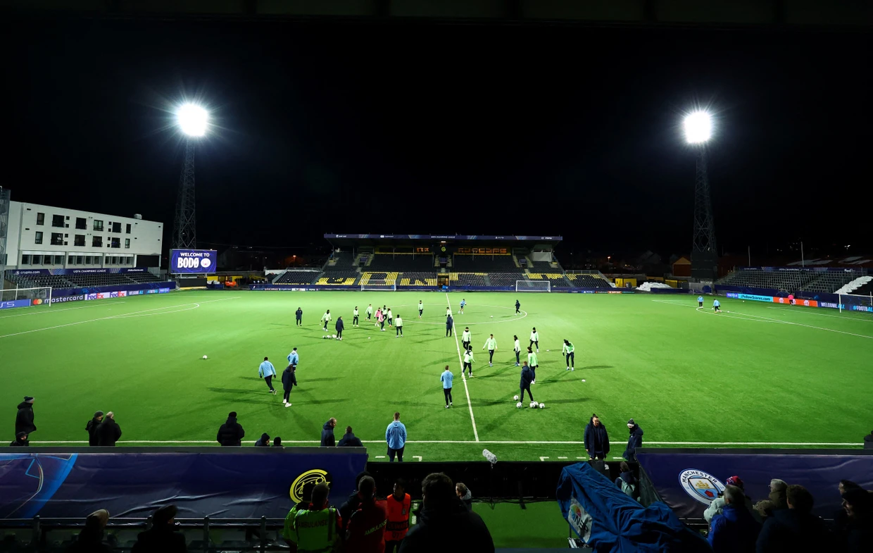Hier verlor auch Manchester City: das Bodø/Glimt-Stadion in Nordnorwegen