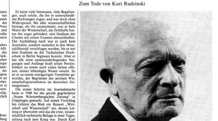 Mr Rudzinski Henning Ritter über Kurt Rudzinski | FAZ
