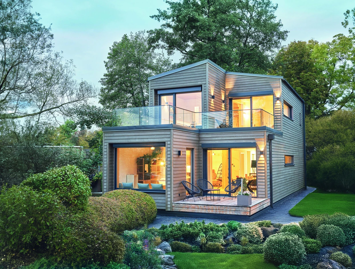 So kann Modulbau aussehen: Musterhaus „Dahoam to go“