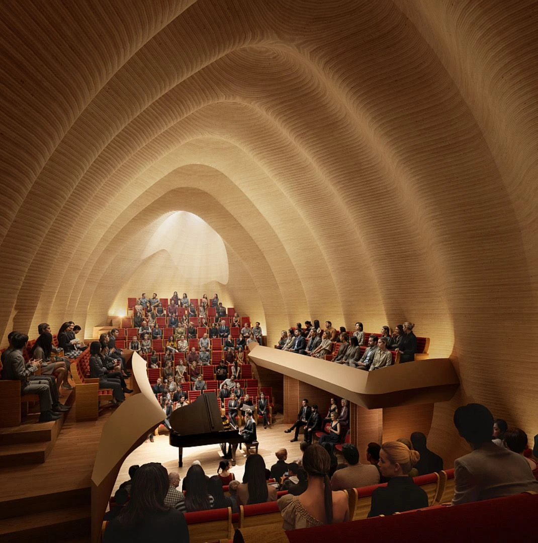 Modell des von Shigeru Ban geplanten Konzertsaals