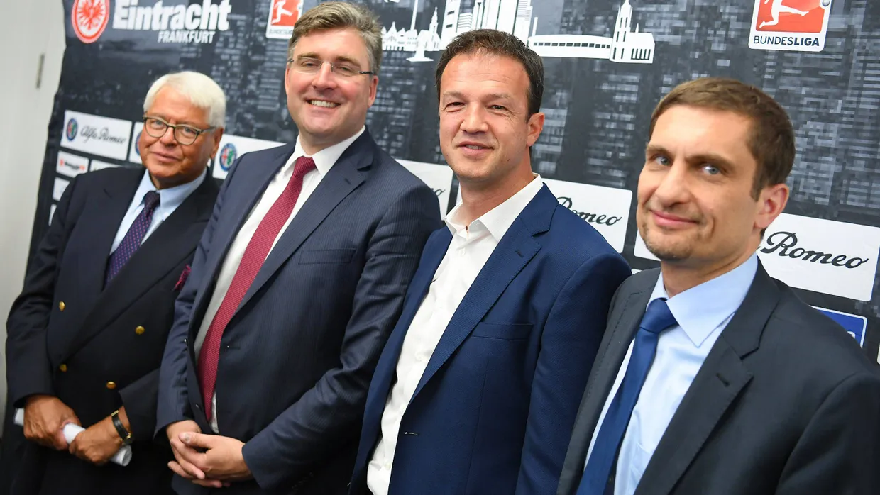 Seit 2016 herrscht Einstimmigkeit im Vorstand der Eintracht: Wolfgang Steubing, Axel Hellmann und Fredi Bobic (v.l.n.r).