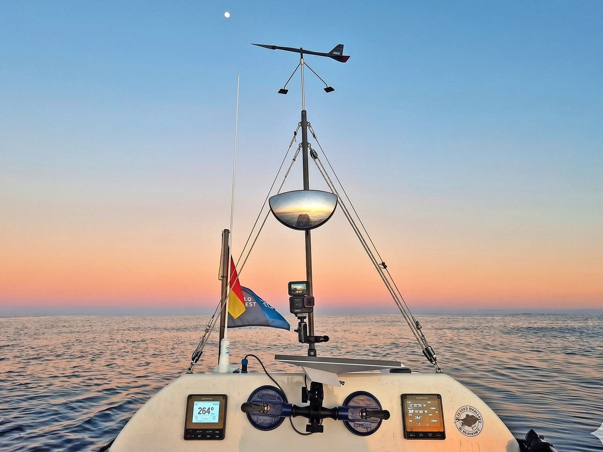 Schöne Aussicht: Ingrid und Walter Gläßer haben in ihrem Ruderboot den Atlantik durchquert.