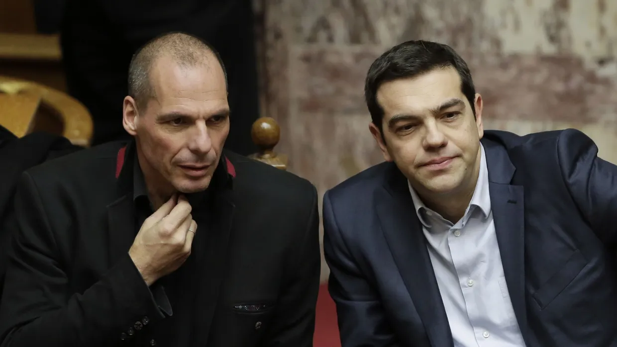 Giannis Varoufakis und Alexis Tsipras 2015 in Athen