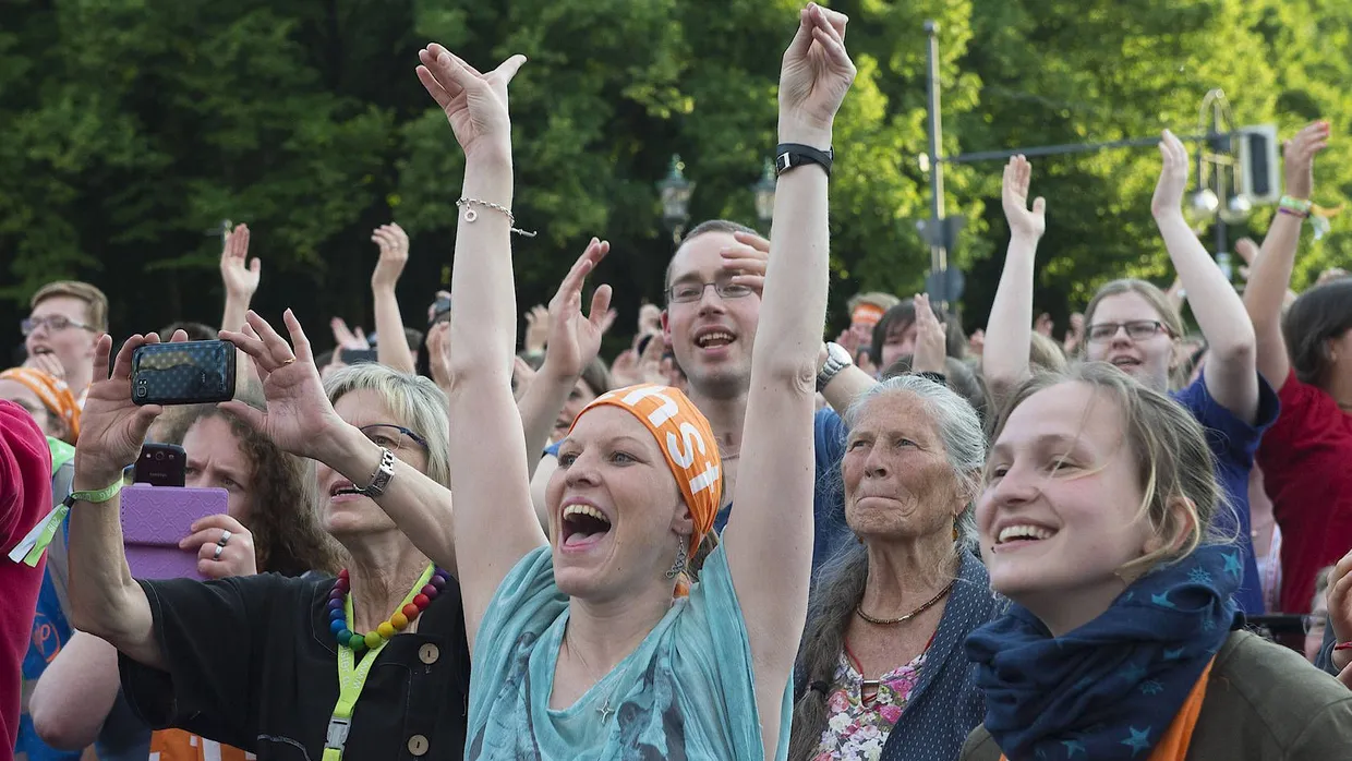 Beim Konzert der Wise Guys auf dem evangelischen Kirchentag