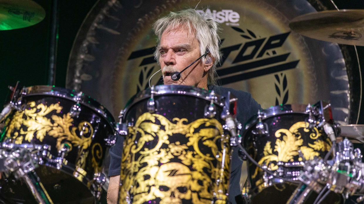 Schlagzeuger Frank Beard von ZZ Top beim Stagecoach Music Festival in Kalifornien